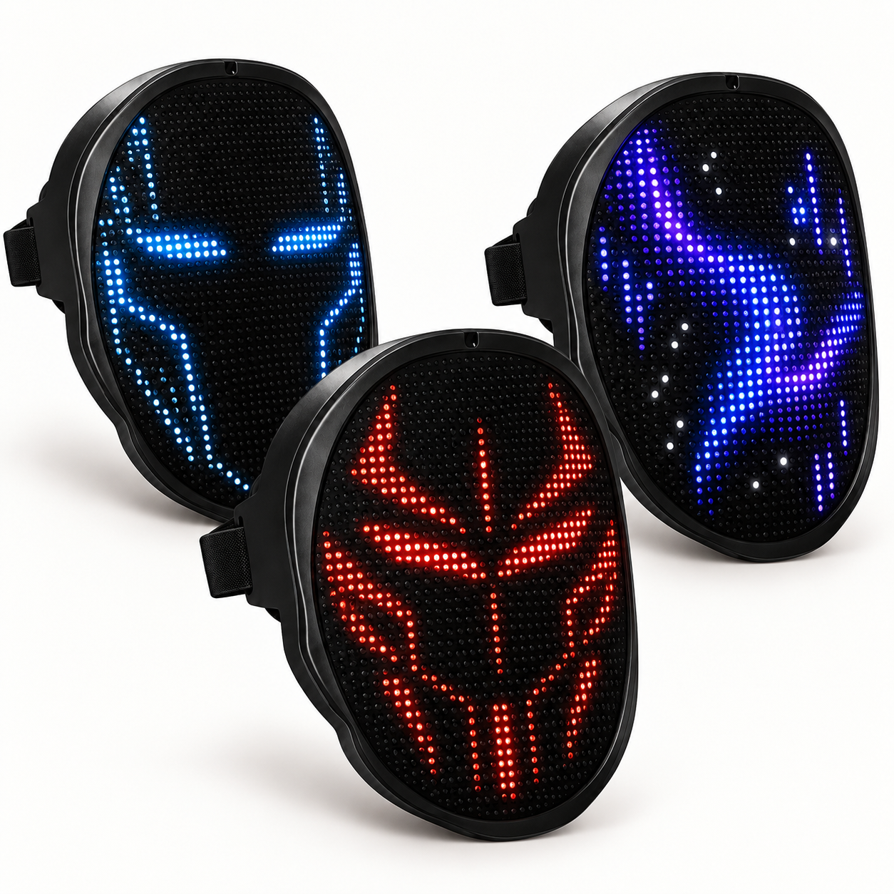LED Face Mask, App Controlled with Gesture Sensing