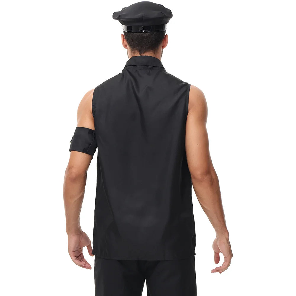 Police Officer Costume for Men with Hat and Handcuffs