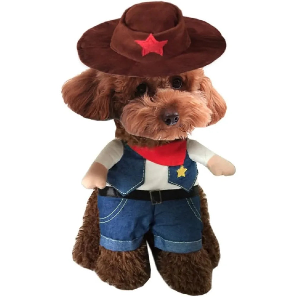 Cowboy Rider Dog Costume with Hat