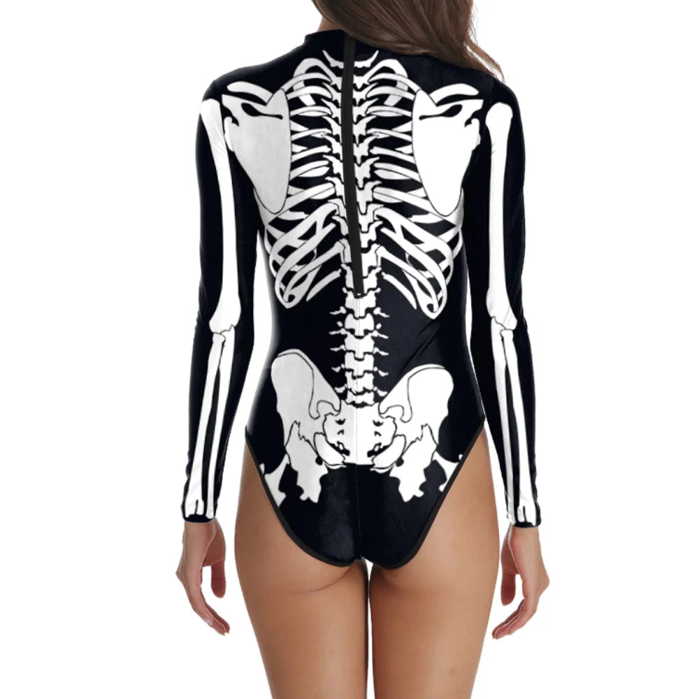 Skeleton Bodysuit for Women, 3D Print