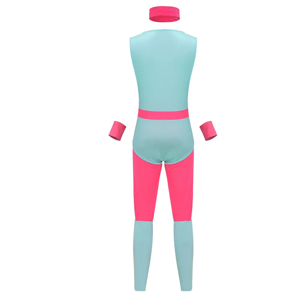 80s Workout Costume, Neon Jumpsuit, S to XXXL