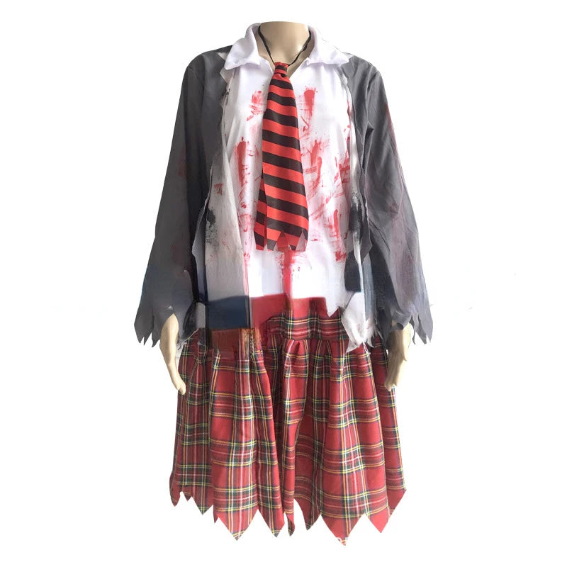 Zombie Schoolgirl Costume for Women