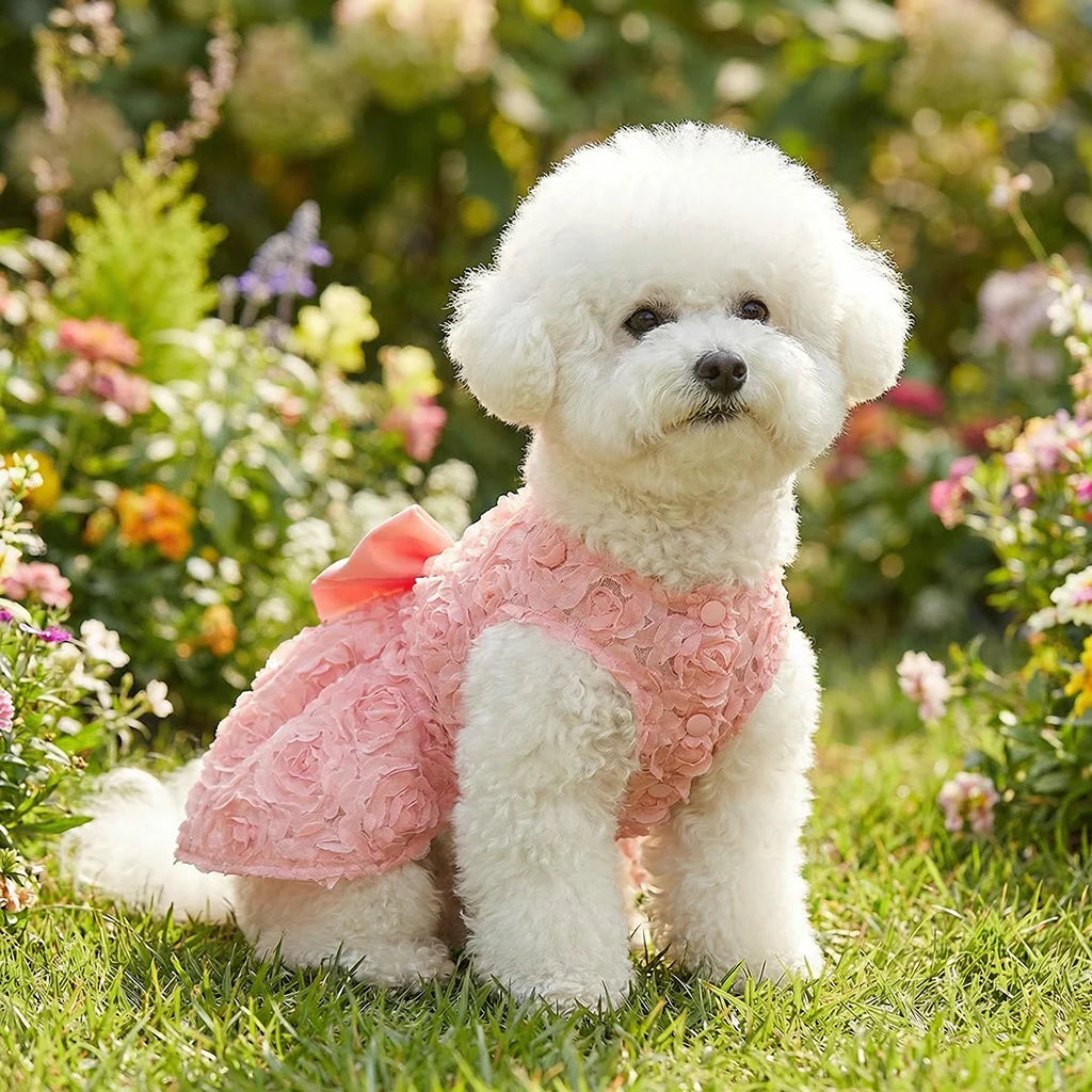 Pink Princess Dog Dress with Bow