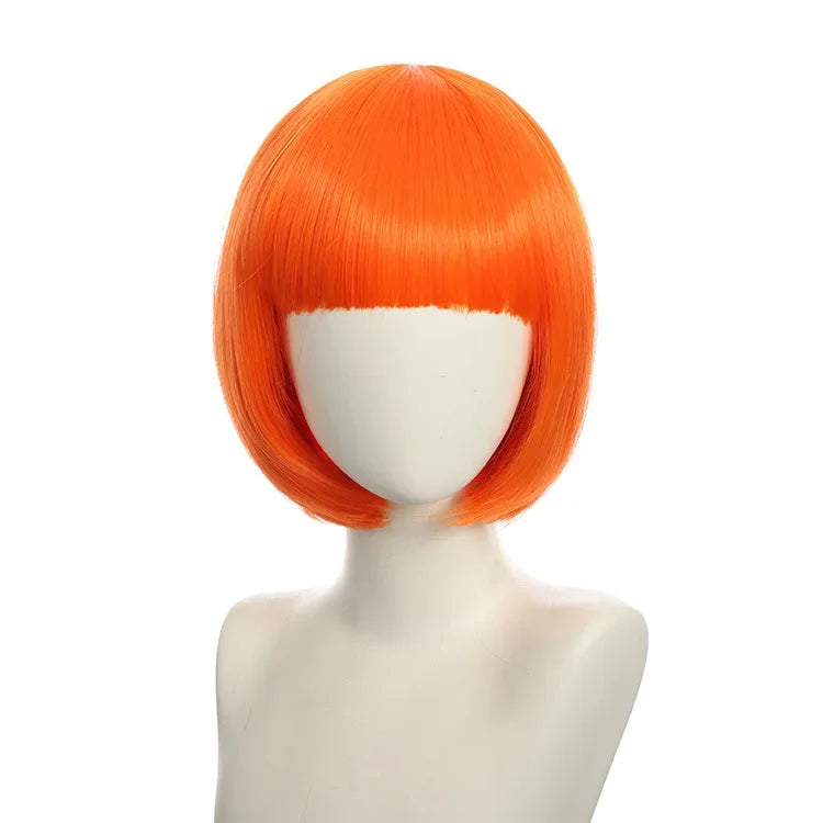Short Bob Wig with Bangs, 24 Colors