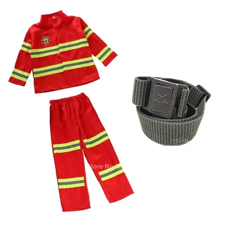 Firefighter Costume for Kids with Helmet and Tools