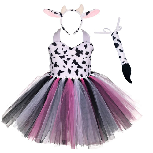 Pink Cow Tutu Dress for Girls