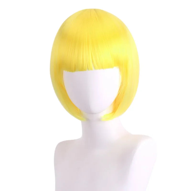 Short Bob Wig with Bangs, 24 Colors