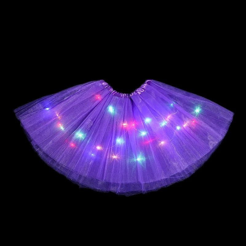 Light-Up LED Tutu Skirt, Kids and Adults, 20 Colors