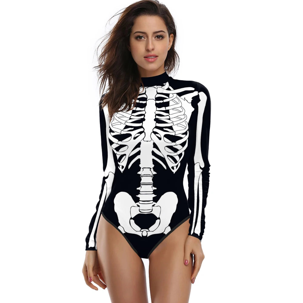 Skeleton Bodysuit for Women, 3D Print