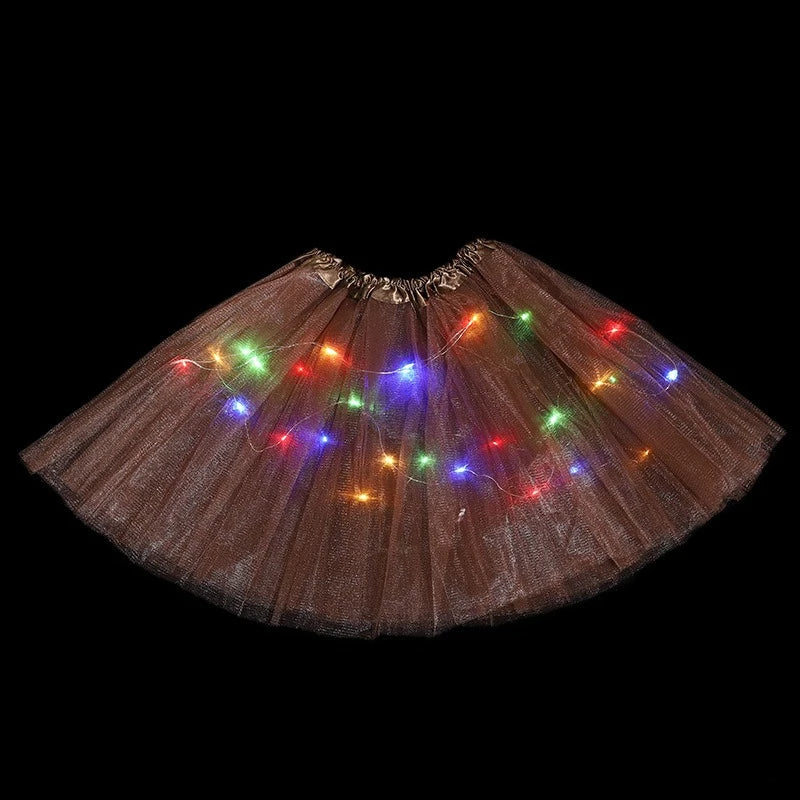 Light-Up LED Tutu Skirt, Kids and Adults, 20 Colors