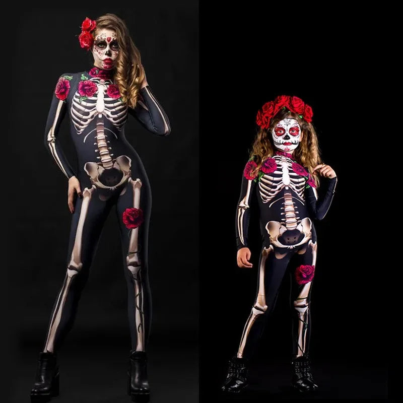 Day of the Dead Skeleton Costume, Kids and Adults