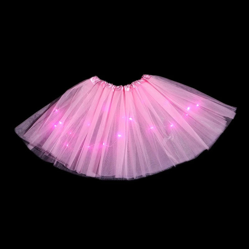 Light-Up LED Tutu Skirt, Kids and Adults, 20 Colors