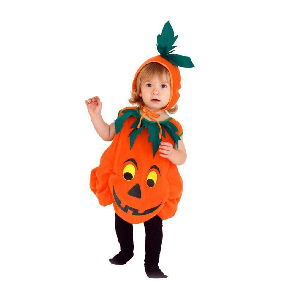 Pumpkin Costume for Toddlers with Hat and Bag