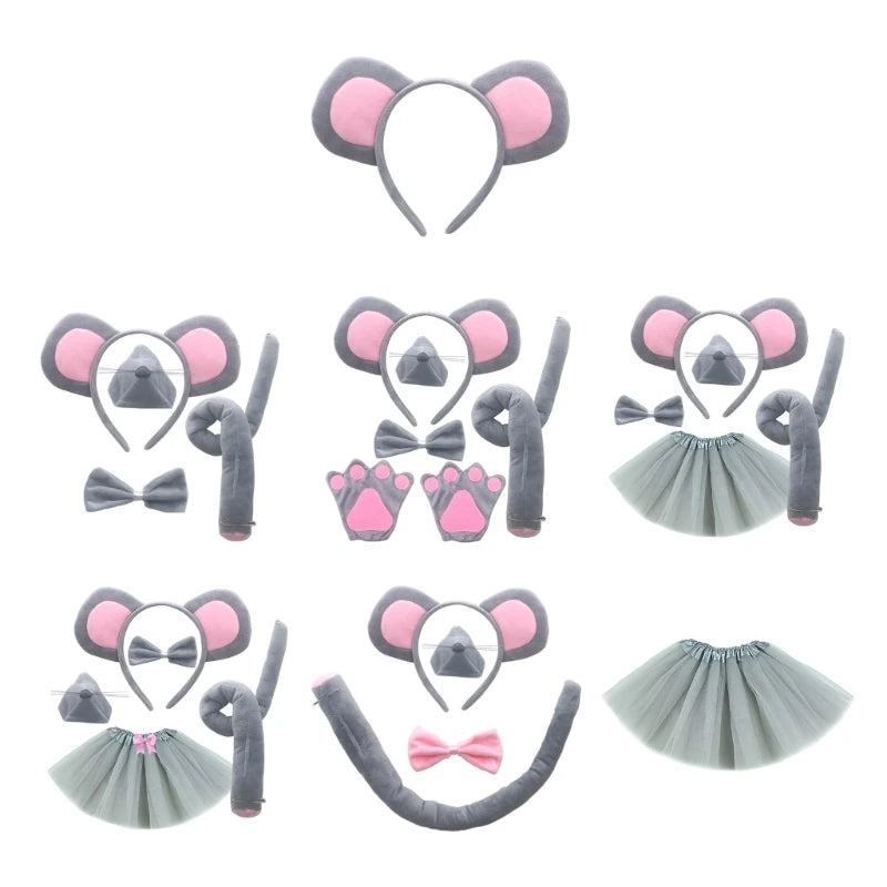Mouse Costume Set: Ears, Nose, Tail and Tutu