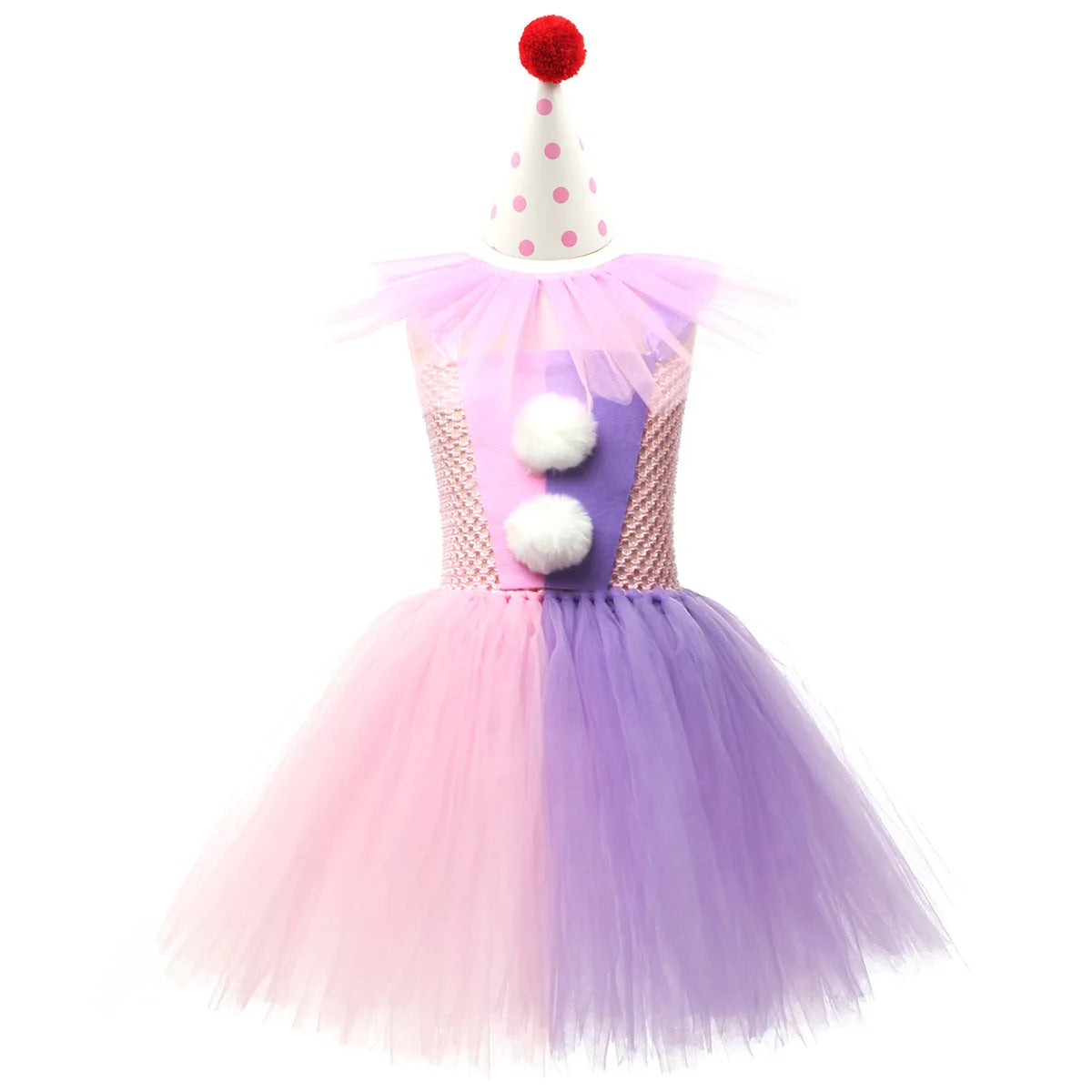 Clown Tutu Dress for Girls, 2 to 12 Years