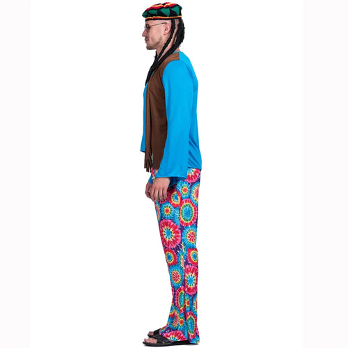 60s Hippie Costume for Men with Wig
