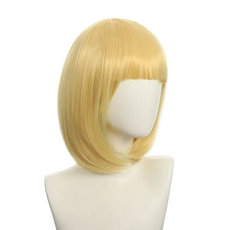 Short Bob Wig with Bangs, 24 Colors