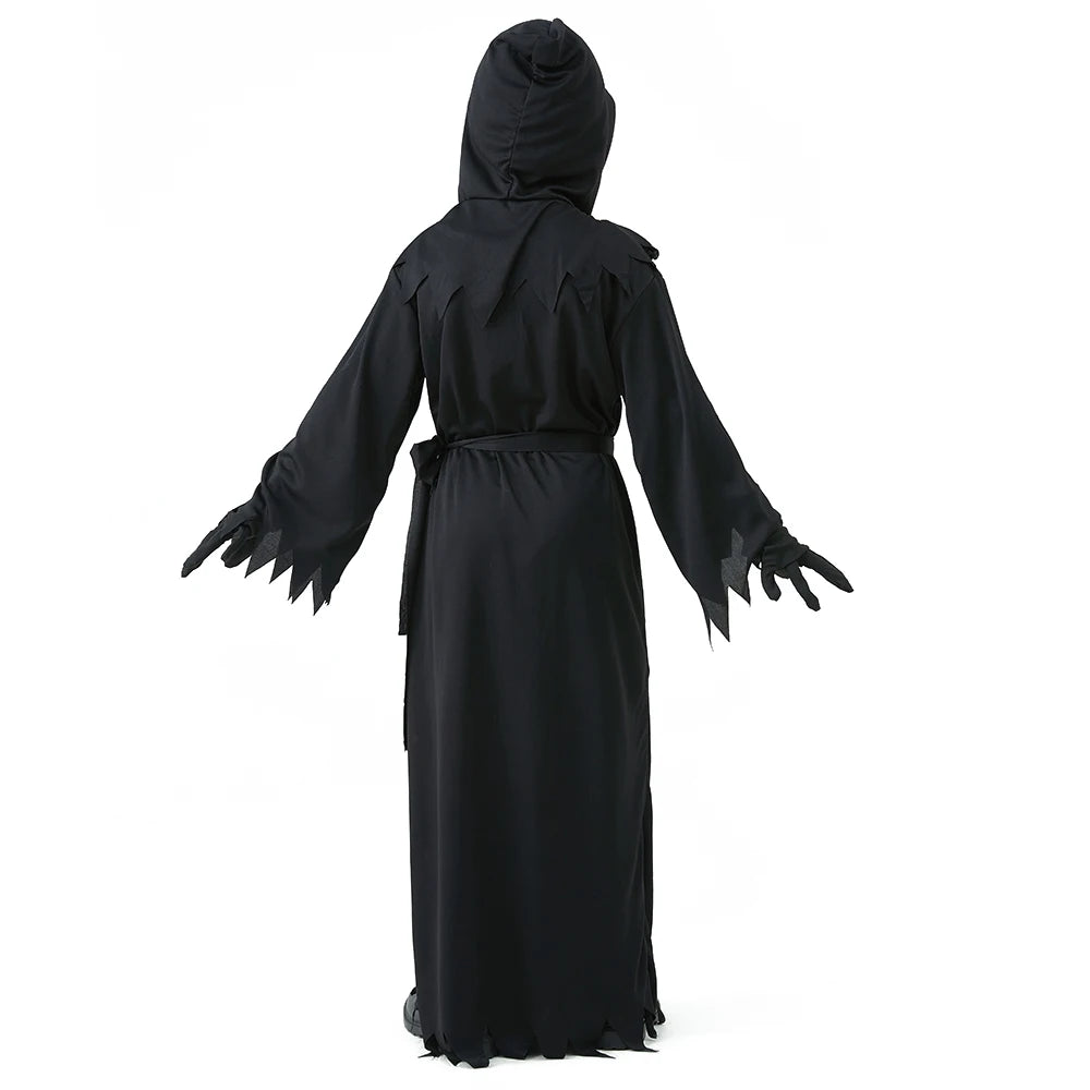 Hooded Grim Reaper Costume with Scythe