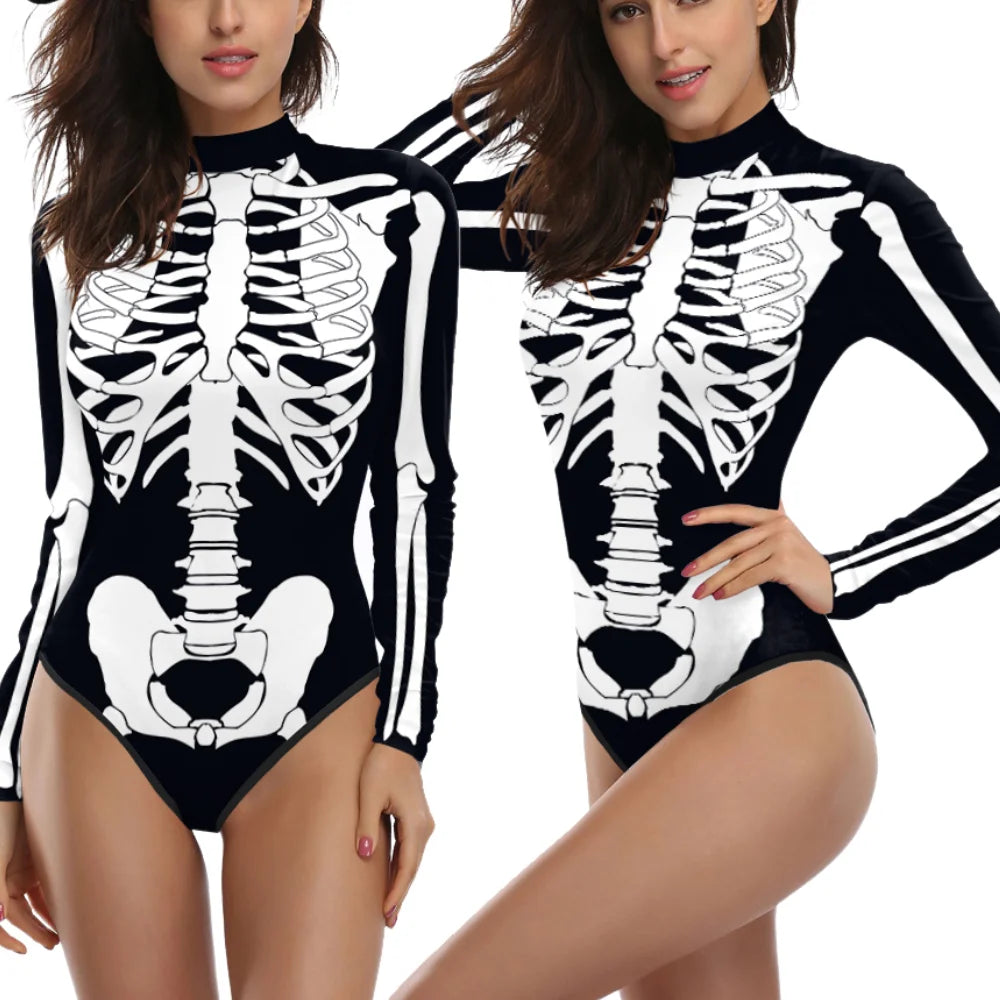 Skeleton Bodysuit for Women, 3D Print