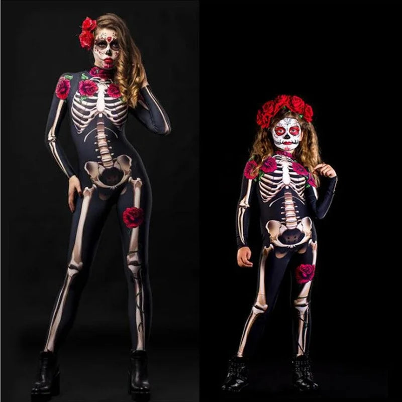 Day of the Dead Skeleton Costume, Kids and Adults