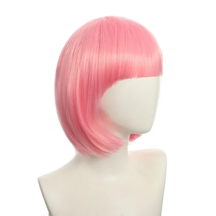 Short Bob Wig with Bangs, 24 Colors