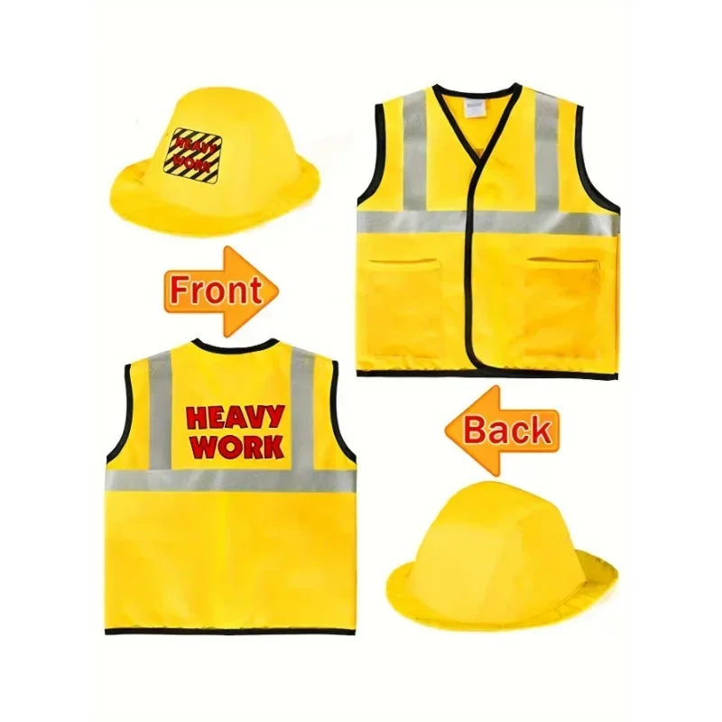 Construction Worker Costume for Toddlers with Toy Tool Set