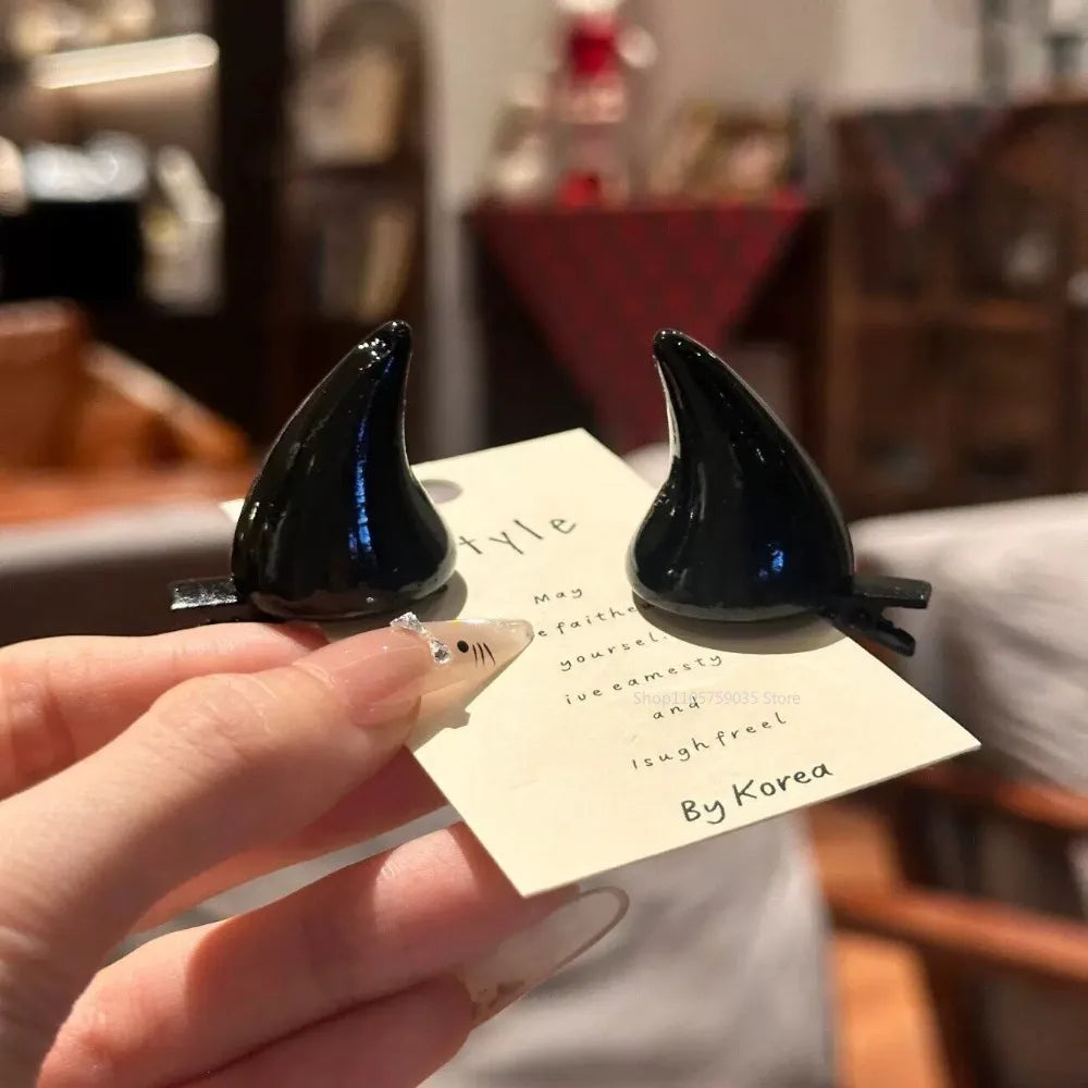 Devil Horn Hair Clips, Pair