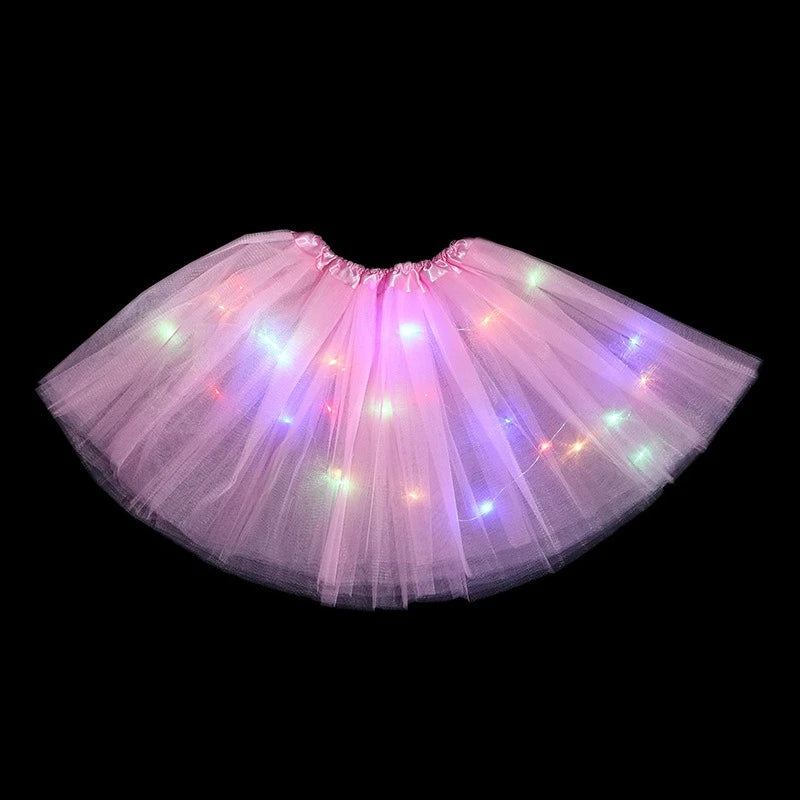 Light-Up LED Tutu Skirt, Kids and Adults, 20 Colors