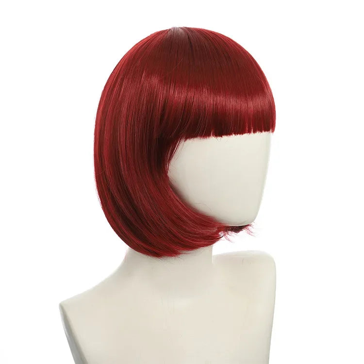 Short Bob Wig with Bangs, 24 Colors