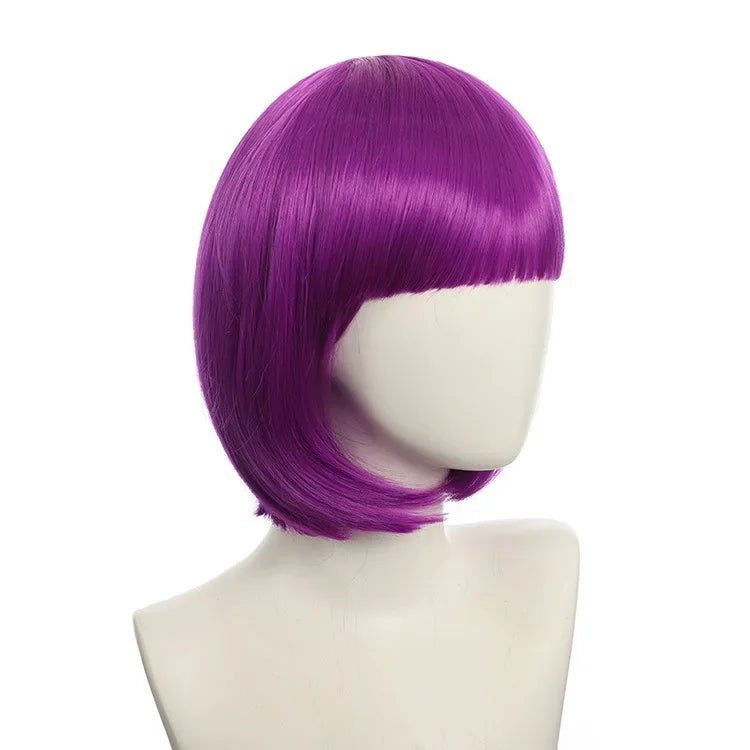 Short Bob Wig with Bangs, 24 Colors