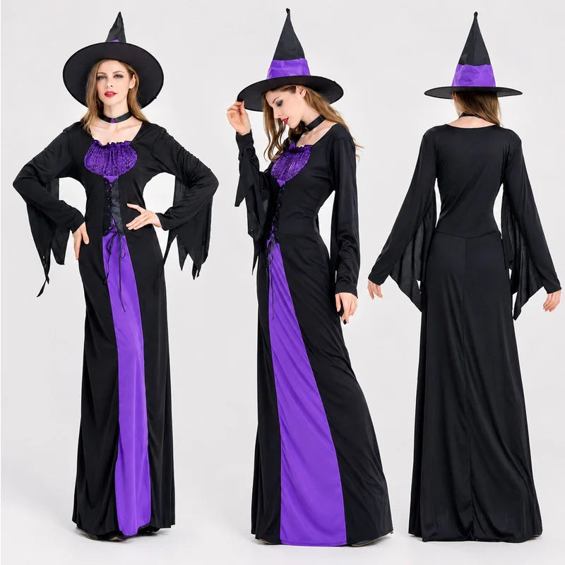 Classic Witch Gown for Women with Hat