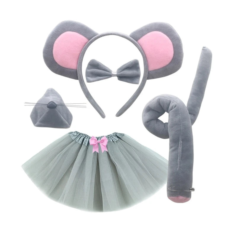 Mouse Costume Set: Ears, Nose, Tail and Tutu