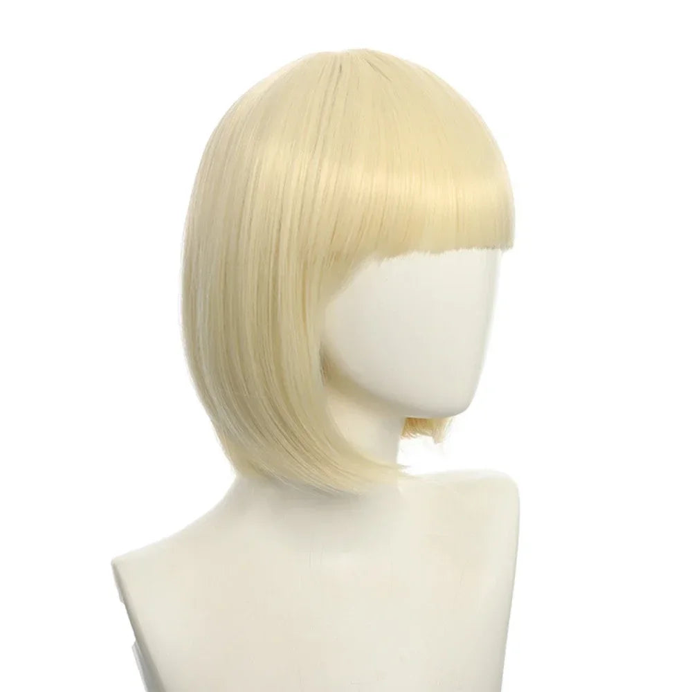 Short Bob Wig with Bangs, 24 Colors