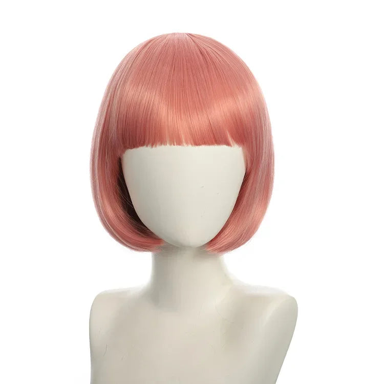 Short Bob Wig with Bangs, 24 Colors