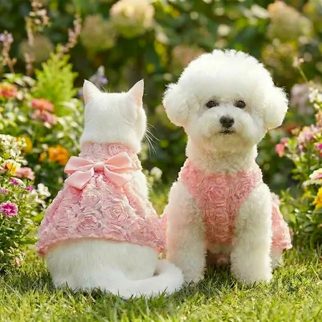 Pink Princess Dog Dress with Bow