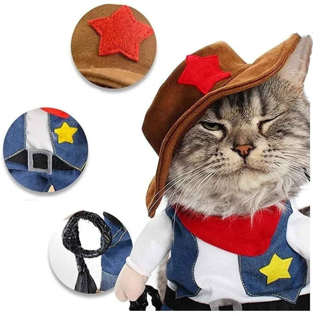 Cowboy Rider Dog Costume with Hat