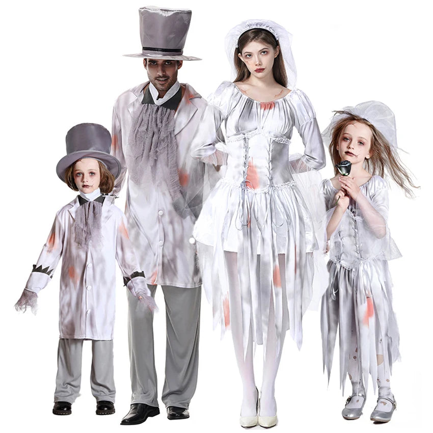 Zombie Bride and Groom Costume, Kids and Adults