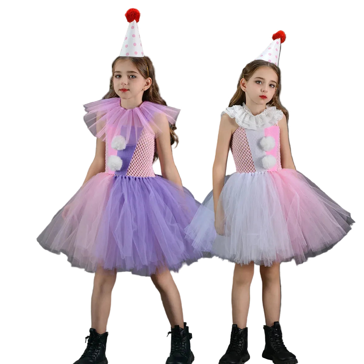 Clown Tutu Dress for Girls, 2 to 12 Years