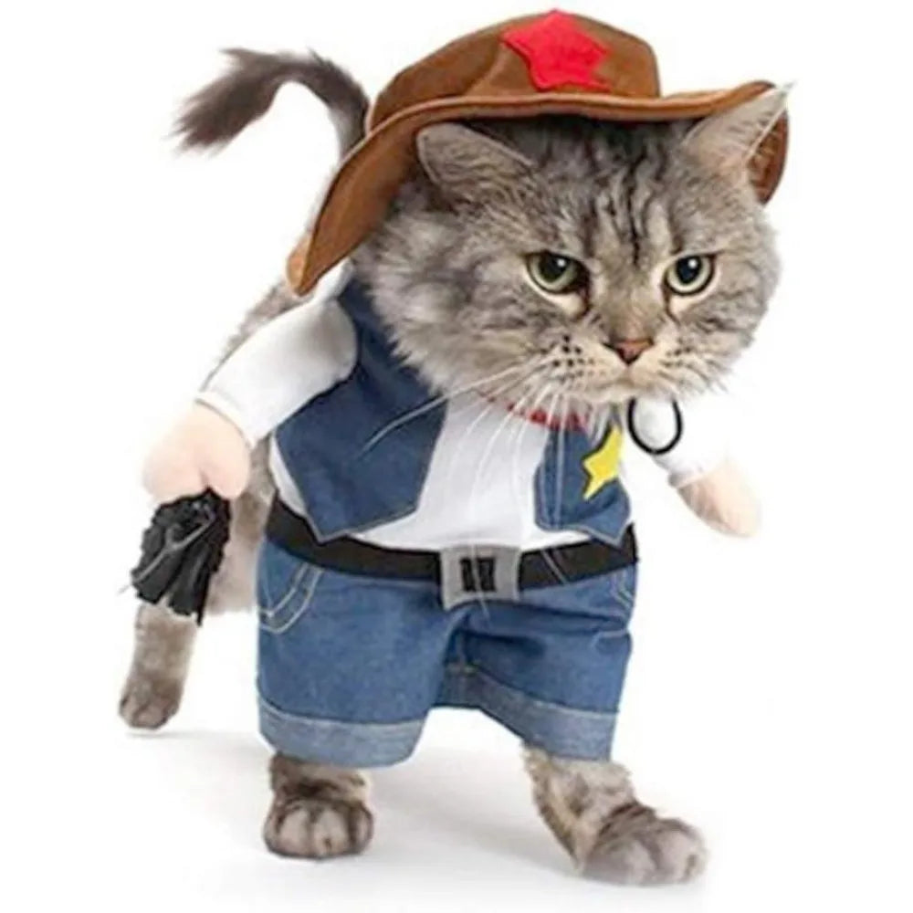 Cowboy Rider Dog Costume with Hat