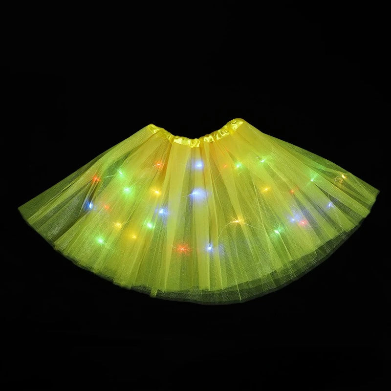 Light-Up LED Tutu Skirt, Kids and Adults, 20 Colors