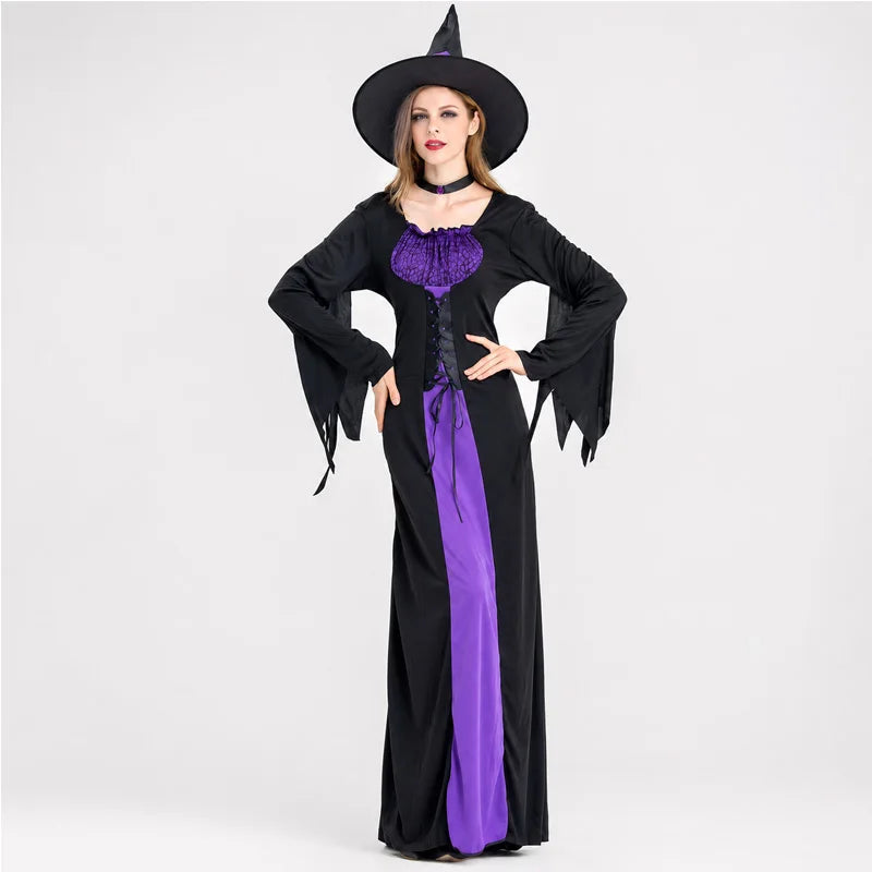 Classic Witch Gown for Women with Hat