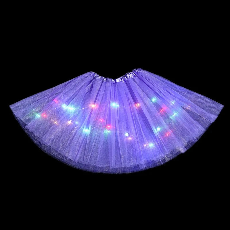 Light-Up LED Tutu Skirt, Kids and Adults, 20 Colors