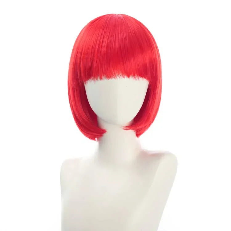 Short Bob Wig with Bangs, 24 Colors