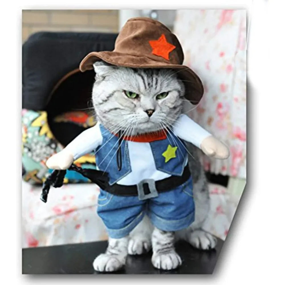 Cowboy Rider Dog Costume with Hat
