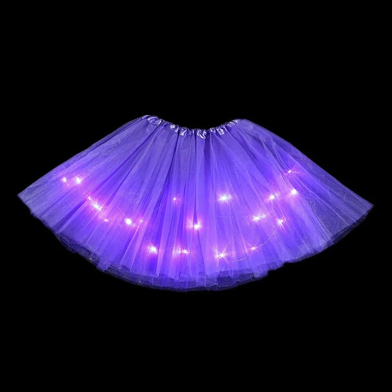 Light-Up LED Tutu Skirt, Kids and Adults, 20 Colors