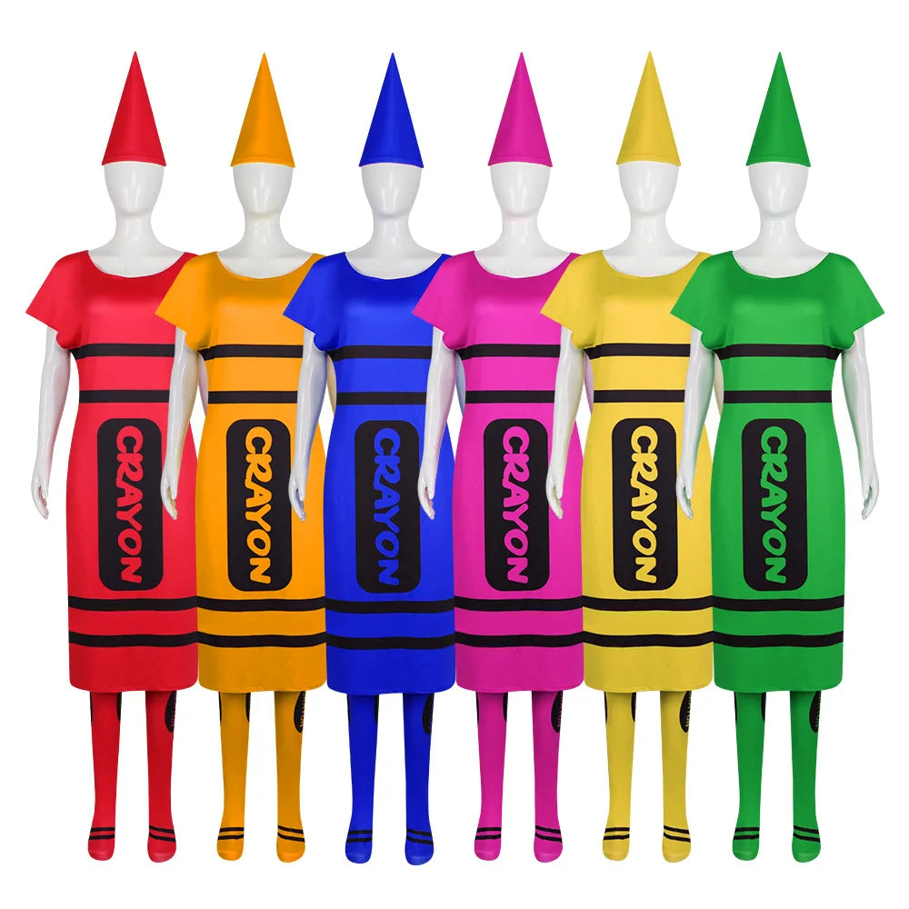 Crayon Costume for Adults, 7 Colors (Group Costume)