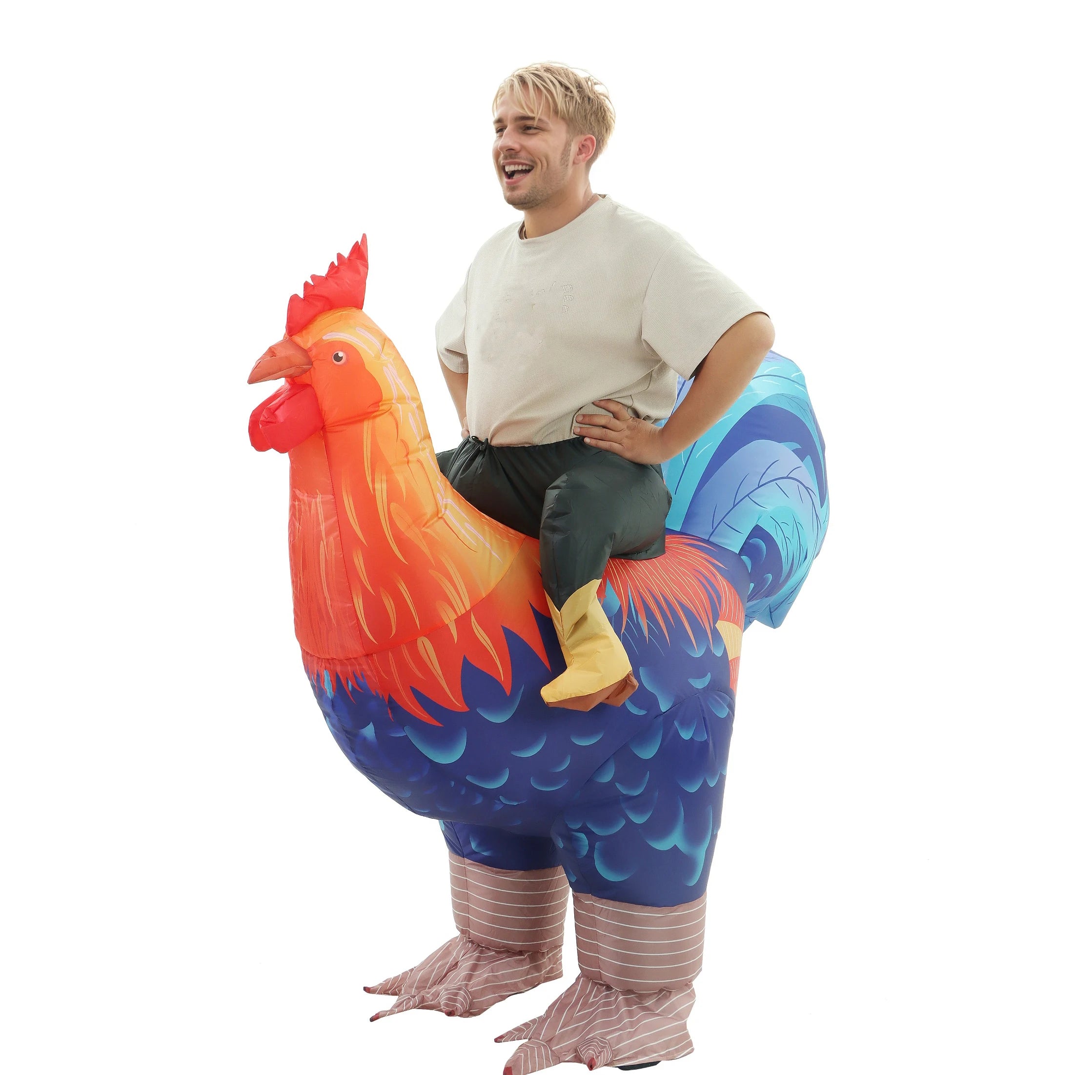 Inflatable Chicken Rider Costume for Adults