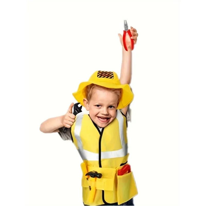 Construction Worker Costume for Toddlers with Toy Tool Set