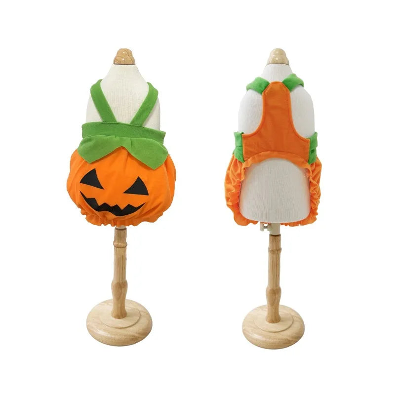 Pumpkin Overall Costume for Small Dogs and Cats