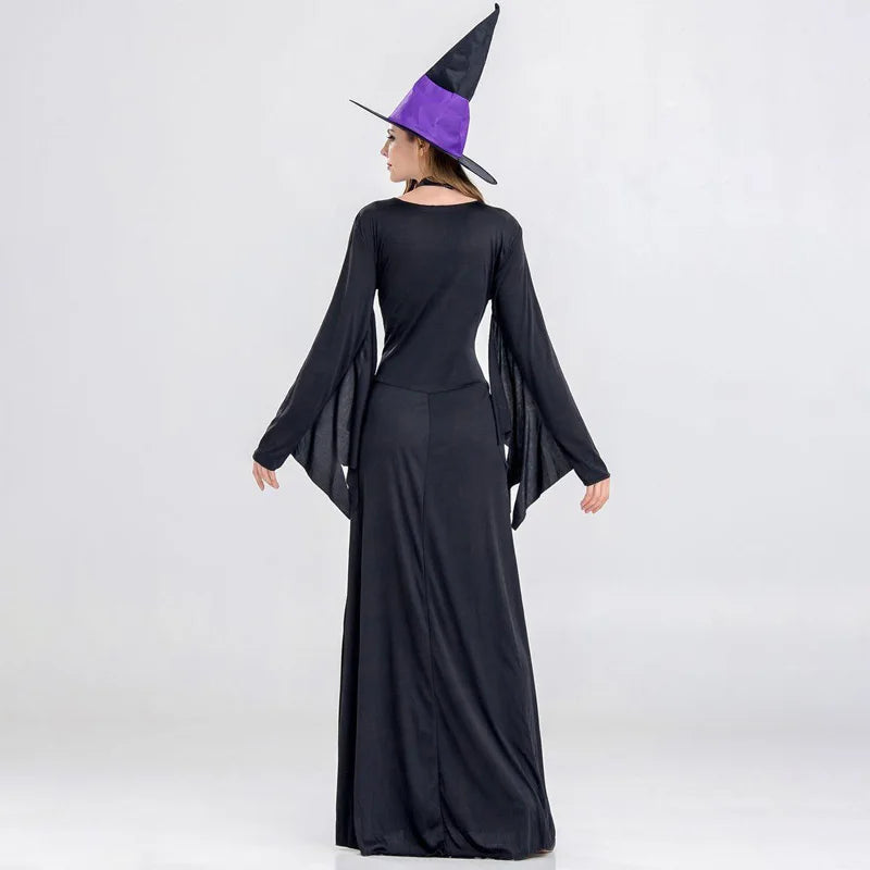 Classic Witch Gown for Women with Hat